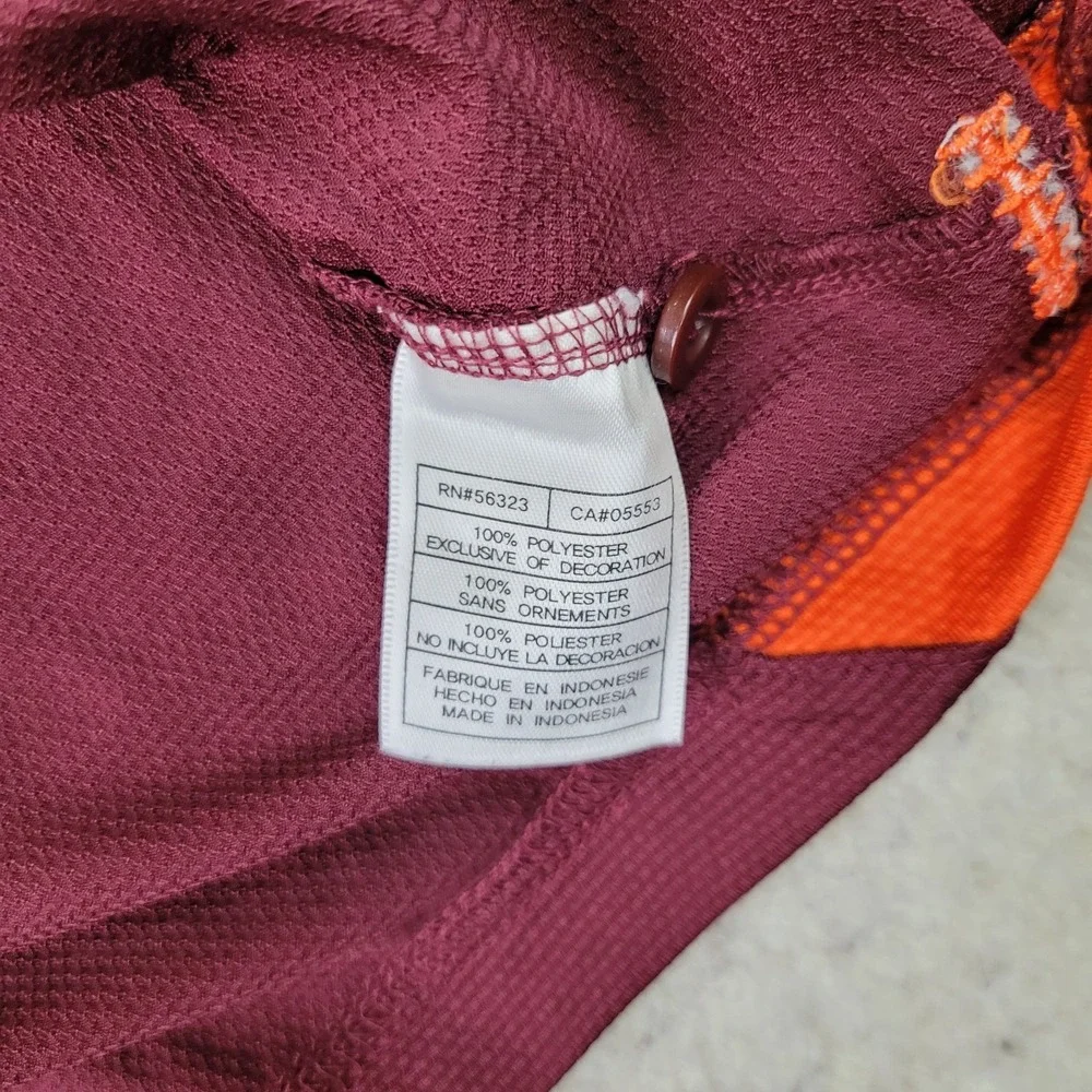 Nike Virginia Tech Hokies Polo Shirt Men XL Red Orange Short Sleeve Vintage NCAA